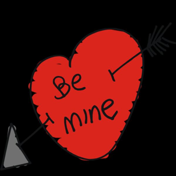 hand drawn love heart be mine Thumbnail