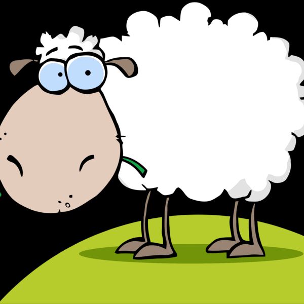 Sheep with flower on green hill Thumbnail