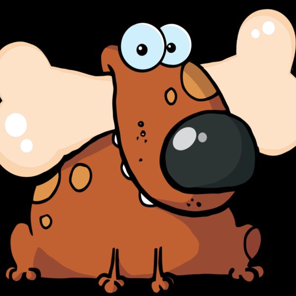 Brown dog with bone Thumbnail