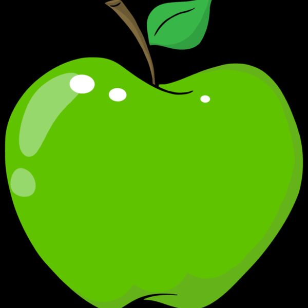 green apple with stalk and leaf Thumbnail