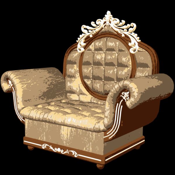 Chair fancy rolled arm Thumbnail