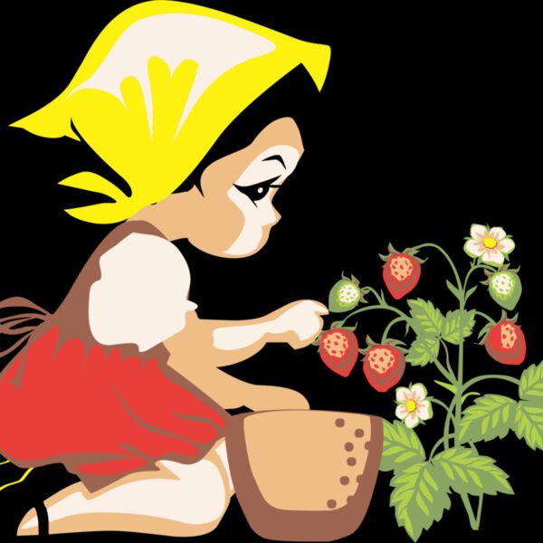 Girl picking strawberries Thumbnail