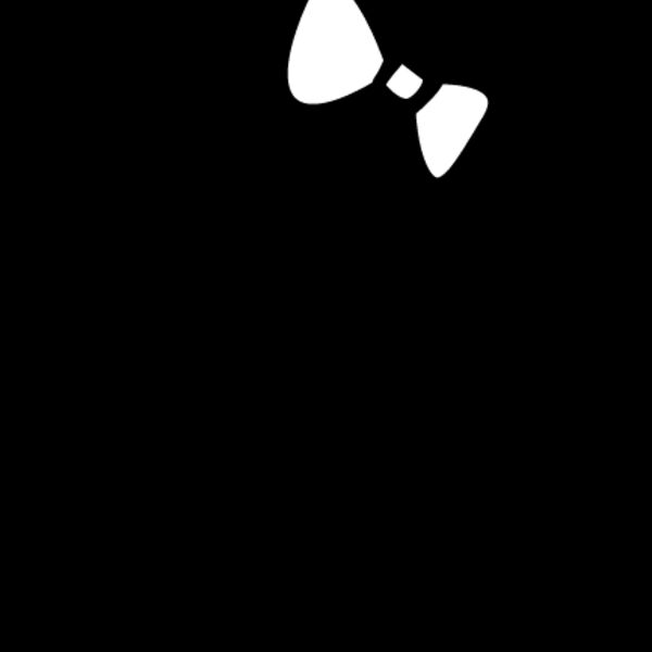 Girl doll bow black white Thumbnail