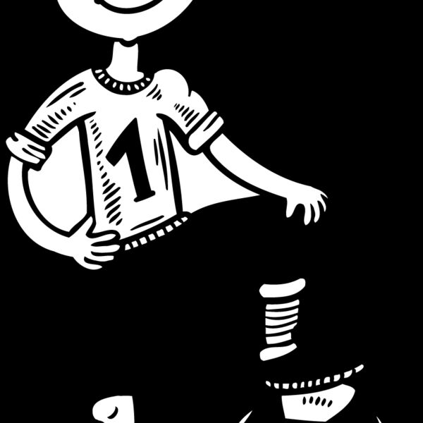 Boy soccer black white drawing Thumbnail